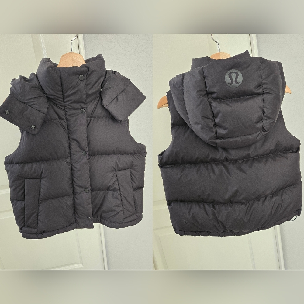 lululemon Wunder Puff 600-Down-Fill Cropped Vest Black Size 2